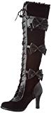 Demonia Glam300/bvl-vel - Botas para Mujer, Negro (Black Vegan Leather-Velvet)