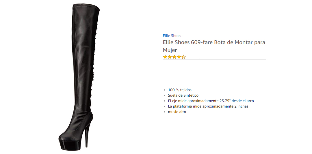 Ellie Shoes 609 fare  Botas de ingenier&shy;a para Mujer Negro Black Polyurethane
