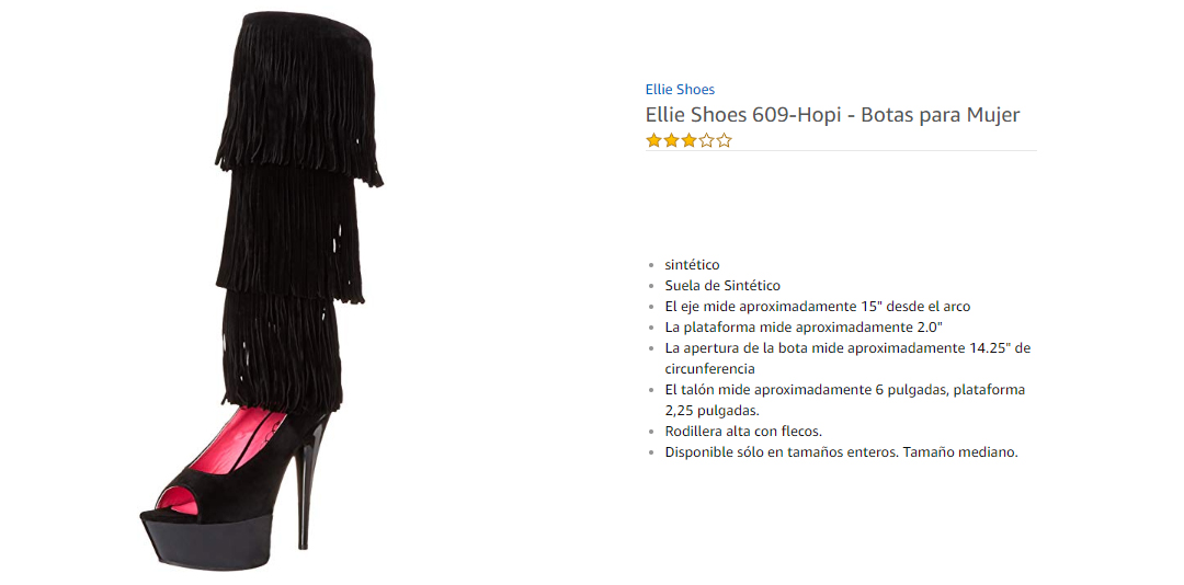 Ellie Shoes 609 Hopi  Botas para Mujer  Negro