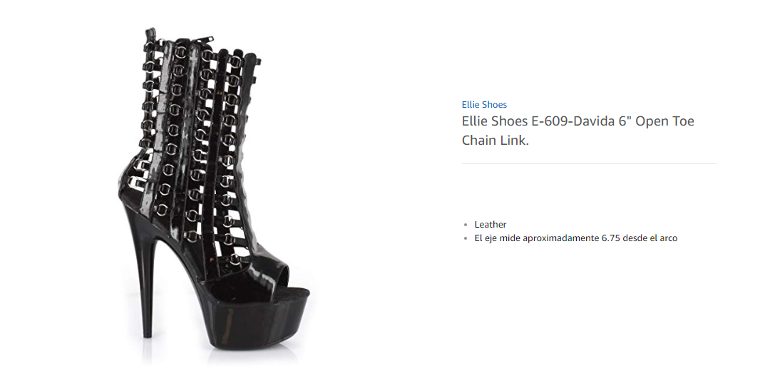 Ellie Shoes Davida Peep Toe Calf High Chain Link Platform Boot Black 5