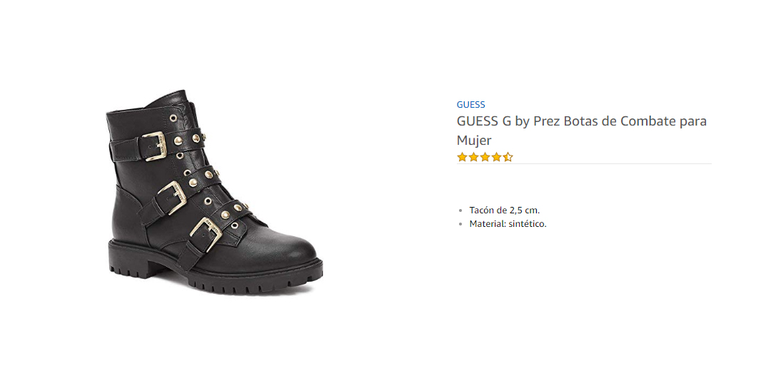 GUESS G by Prez Botas de Combate para Mujer Negro Multi
