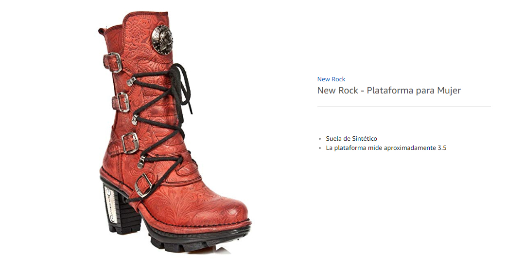 New Rock  Plataforma para Mujer Rojo