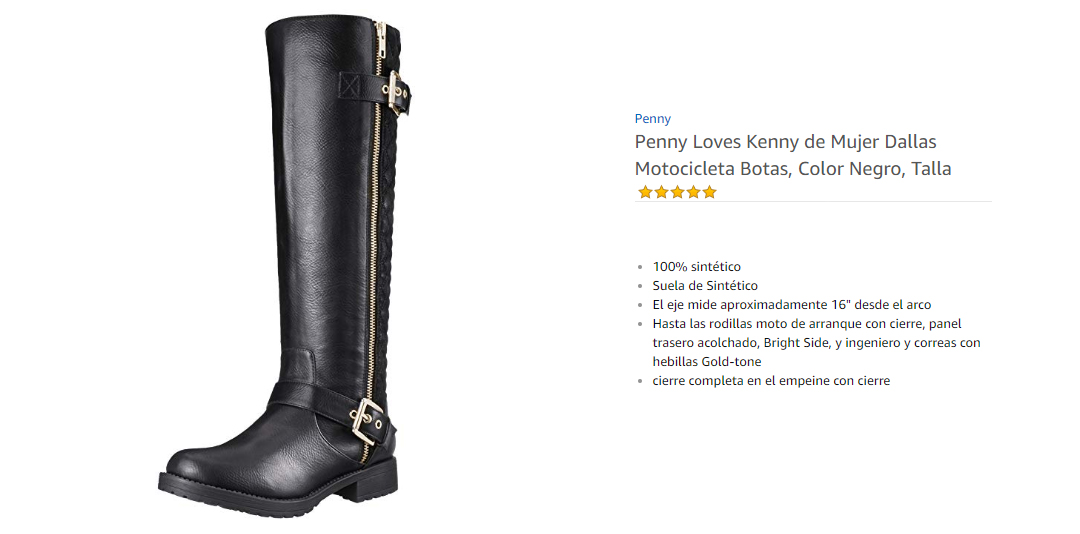 Penny Loves Kenny de mujer Dallas motocicleta botas color negro