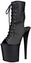 Pleaser Flamingo 1016  Botas de Tobillo para Mujer Black Faux Leather/Black