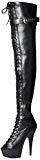Pleaser DEL3025/BPU/M  Botas para Mujer Negro Black Str Faux Leather/Black Matte