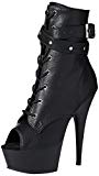 Pleaser DEL1033/BPU/M  Botas para Mujer Negro Black Faux Leather/Black Matte