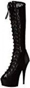 Pleaser DEL2025ML/BPU/M  Botas para Mujer Black/Black Matte