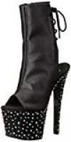 Pleaser STDANCE1018 7/BPU/M  Bota para Mujer Black Faux Leather/Black Silver/Multi
