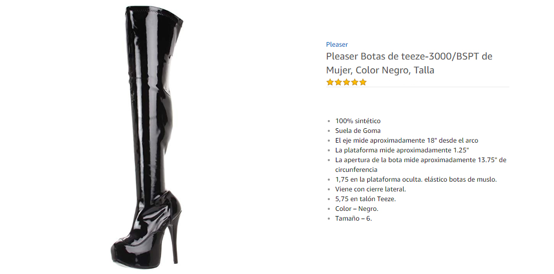 Pleaser botas de teeze 3000/BSPT de mujer color negro