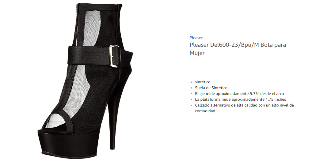Pleaser DEL600 23/BPU/M  Botas para Mujer Black/Black Matte